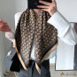 New twill silk 90cm silk scarf women French retro large square scarf plaid scarf decorative headscar