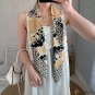 New twill silk 90cm silk scarf women French retro large square scarf plaid scarf decorative headscar