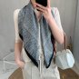 New twill silk 90cm silk scarf women French retro large square scarf plaid scarf decorative headscar