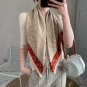 New twill silk 9 silk scarf ladies French retro large square scarf tree print scarf 90cm headscarf