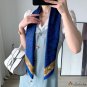 New twill silk 9 silk scarf ladies French retro large square scarf tree print scarf 90cm headscarf