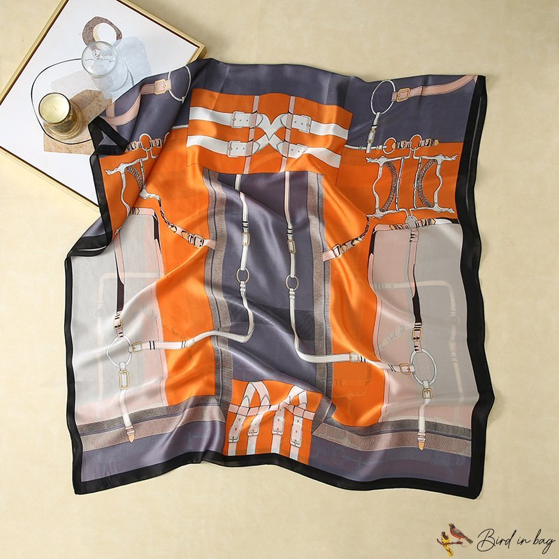 New imitation silk scarf women's spring and autumn beach scarf scarf long shawl daily with decorativ