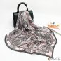 90cm silk scarf female spring and summer new black and white lines polka dot print square scarf sati