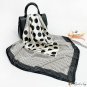 90cm silk scarf female new black and white polka dot print square scarf simulation silk satin turban