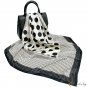 90cm silk scarf female new black and white polka dot print square scarf simulation silk satin turban