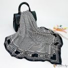 Silk scarf female new lattice point print large square scarf satin turban scarf shawl