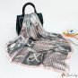 Retro plaid printing silk scarf spring and autumn women's blue decorative large square scarf headsca