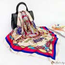 Silk scarf female new French vintage scarf printing large square scarf 90cm headscarf