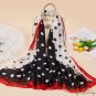Silk scarf female polka dot print spring and autumn new shawl seaside sunshade sarong beach scarf sc