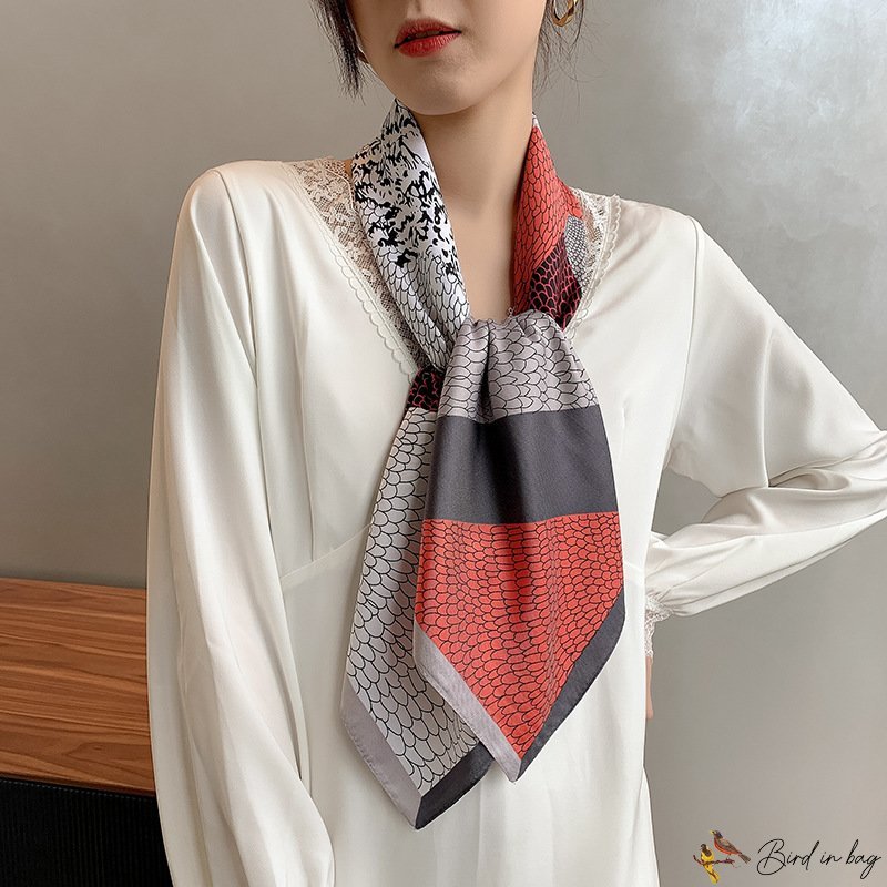 New 90cm large square scarf ladies satin twill simulation silk printing silk scarf scarf headscarf
