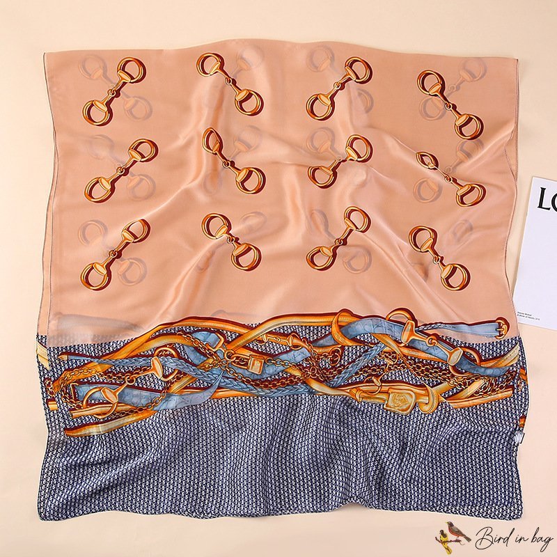 Silk scarf spring and autumn new fashion medium-length paragraph neck protection silk scarf imitatio