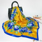 Black silk scarf female simulation silk printing small square scarf scarf headscarf shawl