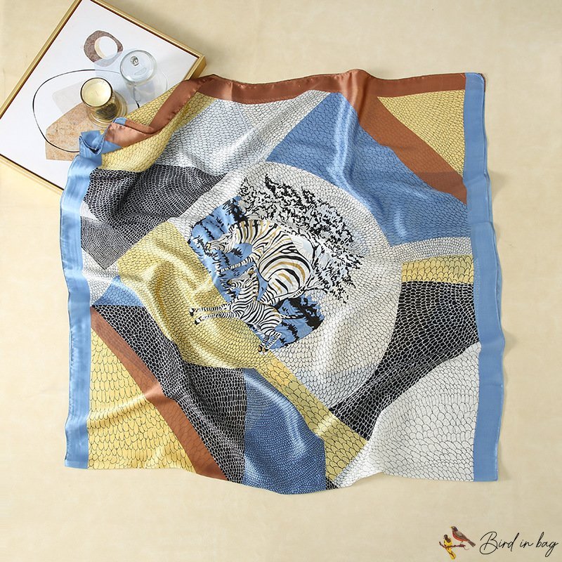 Pony print retro silk scarf female fashion scarf long shawl dual-use wind