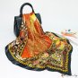 Silk scarf female spring and summer new fortune tree printing large square scarf retro turban scarf