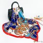 Spring and summer new chain printing silk scarf women's headscarf simulation silk square scarf shawl