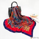Silk scarf female new 90cm large square scarf retro printing scarf satin headscarf
