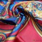 Silk scarf female new 90cm large square scarf retro printing scarf satin headscarf