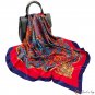 Silk scarf female new 90cm large square scarf retro printing scarf satin headscarf