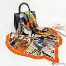 Silk scarf female new imitation silk scarf printing large square scarf headscarf