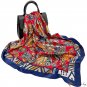 90cm silk scarf female new turban satin cartoon print large square scarf shawl