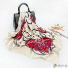 Silk scarf female new chain printing large square scarf ladies shawl headscarf