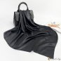 Pure color silk scarf female new turban simulation silk satin printing large square scarf shawl