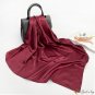 Pure color silk scarf female new turban simulation silk satin printing large square scarf shawl
