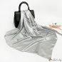 Pure color silk scarf female new turban simulation silk satin printing large square scarf shawl