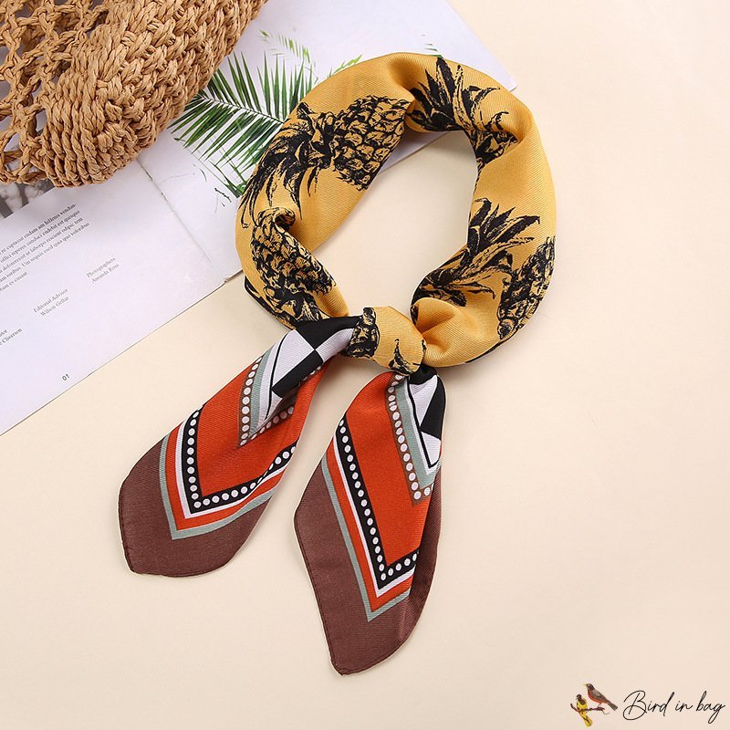 Silk scarf female simple 70cm small square scarf spring and autumn models silk scarf neck scarf