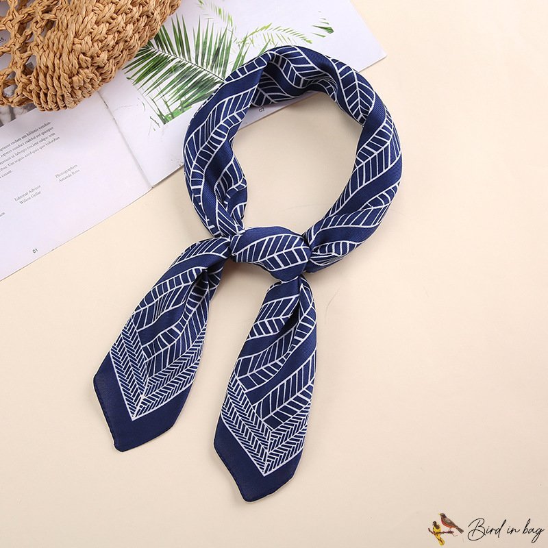 Silk scarf small square scarf female 70 * 70CM fashion new neck scarf lines printed decorative scarv