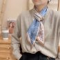 Satin ribbon small silk scarf female printing long narrow hair band decorative double layer neck sca