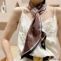 Thin long strip small floating ribbon silk scarf female wind leopard print double layer neck scarf t