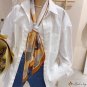 Double small neck scarf silk scarf women spring and autumn fashion hair band long printed scarf bag