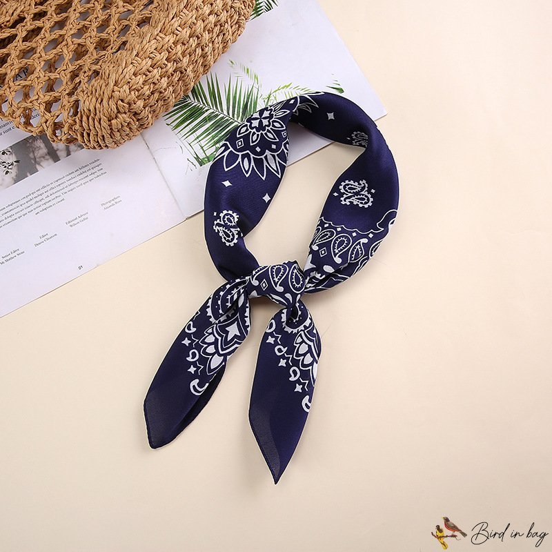 Silk scarf female simulation silk printing small square scarf scarf neck scarf