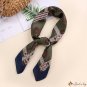 Line color blocking small square scarf ladies simple small silk scarf 70cm neck scarf twill satin sc