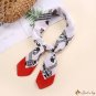 Line color blocking small square scarf ladies simple small silk scarf 70cm neck scarf twill satin sc