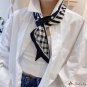 New satin double layer small silk scarf female stripes printed hair tie decorative neck scarf thin l