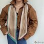 New satin double layer small silk scarf female stripes printed hair tie decorative neck scarf thin l