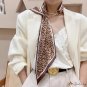 Double-layer satin small silk scarf female new leopard print narrow hair band decorative neck scarf
