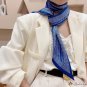 New bird check floating ribbon small silk scarf female long pointed scarf decorative double layer sa