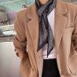 New bird check floating ribbon small silk scarf female long pointed scarf decorative double layer sa