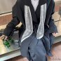 New bird check floating ribbon small silk scarf female long pointed scarf decorative double layer sa