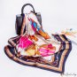 New oil painting large square scarf female faux silk satin silk scarf female neck scarf headscarf Mo