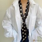 New diagonal scarf floating ribbon small silk scarf female long strip polka dot print hair ribbon do
