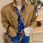 New diagonal scarf floating ribbon small silk scarf female long strip polka dot print hair ribbon do