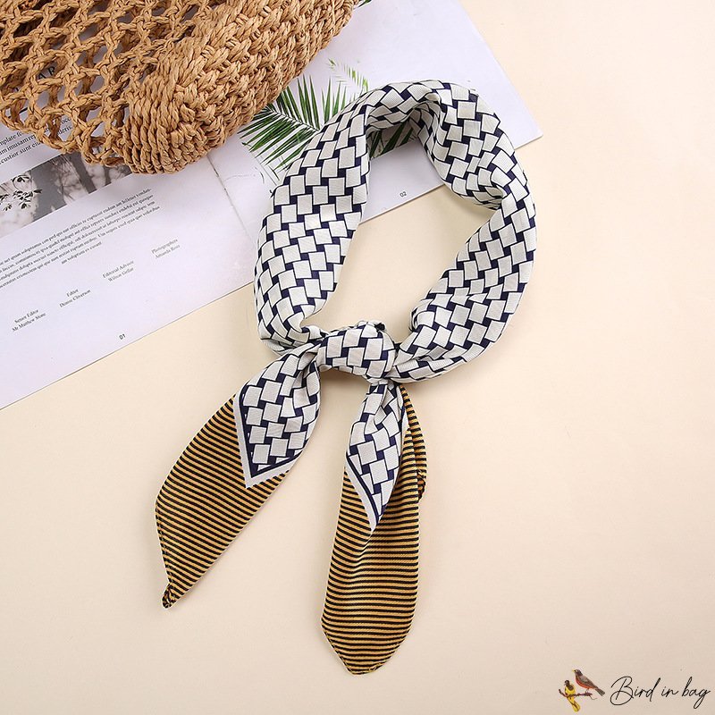 Silk scarf female new simulation silk 70cm small square scarf neck scarf printing scarf