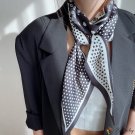 Oblique long strip ribbon silk scarf ladies with double layer small neck scarf belt tie hair hair ba