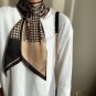Oblique long strip ribbon silk scarf ladies with double layer small neck scarf belt tie hair hair ba