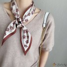 Double small floating ribbon silk scarf female new satin neck scarf printed headscarf decorative hai