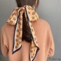 Double small floating ribbon silk scarf female new satin neck scarf printed headscarf decorative hai